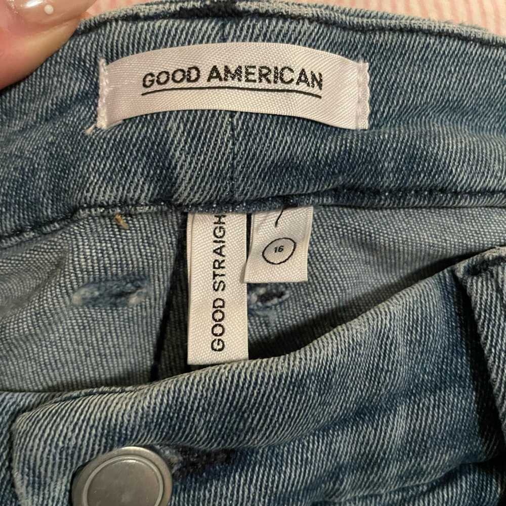 Good American Light Blue Straight Leg Jeans